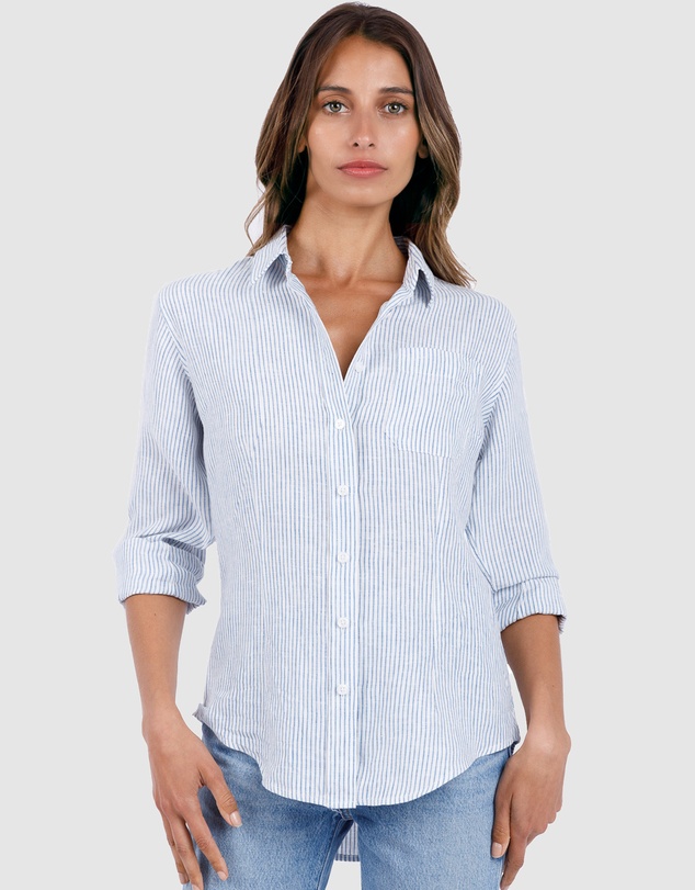 CAMIXA - Rina Striped Linen Shirt