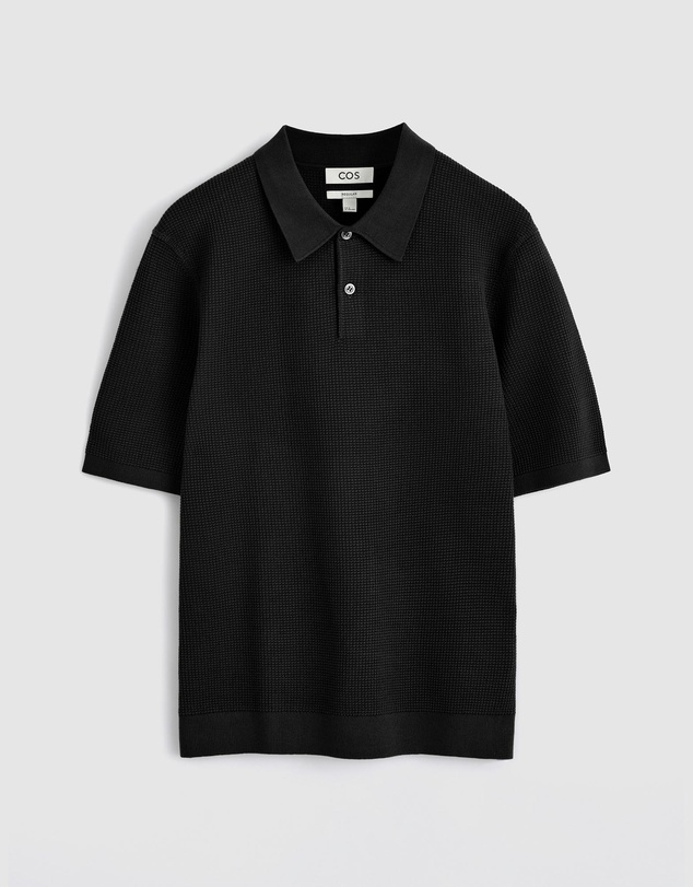 COS - Waffle-Knit Cotton Polo Shirt