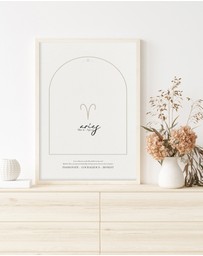 Olive et Oriel - Aries Zodiac Art Print A3