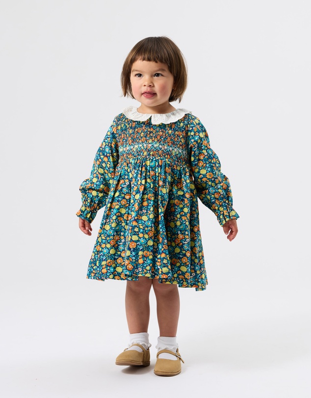 Goldie + Ace - Daphne LS Smocked Dress - Babies-Kids