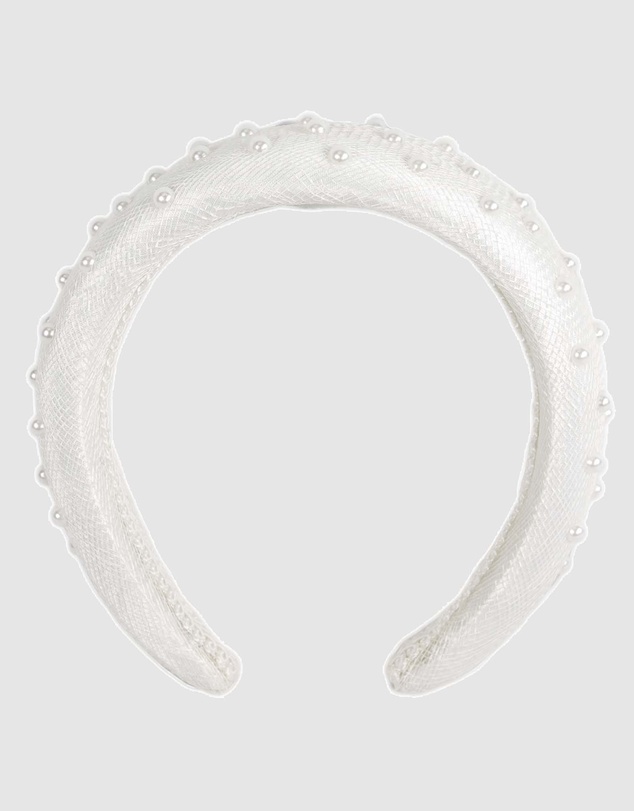 Max Alexander - White Sinamay Racing Fascinator Headband