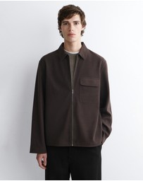 COS - Corduroy-Jersey Zip-Up Overshirt