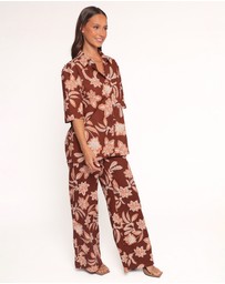 Petal & Pup - Samira Short Sleeve Shirt - Orange Floral