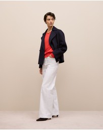 Trenery - Merino Cashmere Forward Shoulder Seam Crew in Spice Red