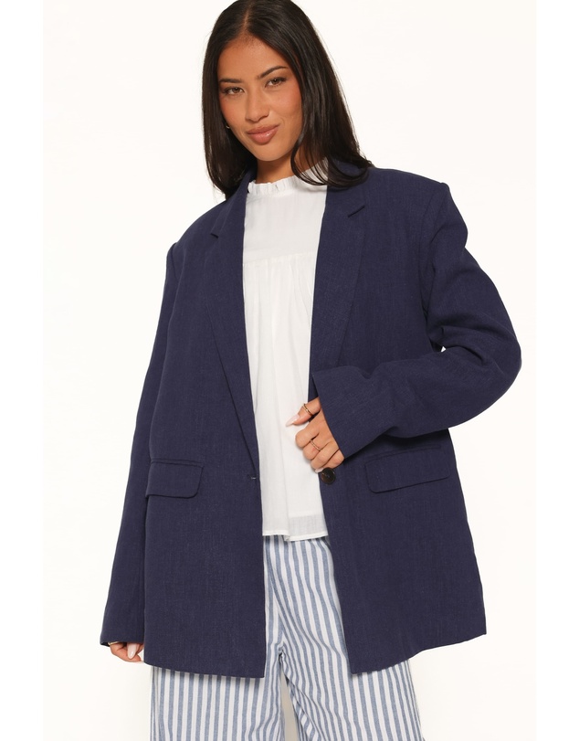 Petal & Pup - Rhodes Oversized Blazer - Navy Blue