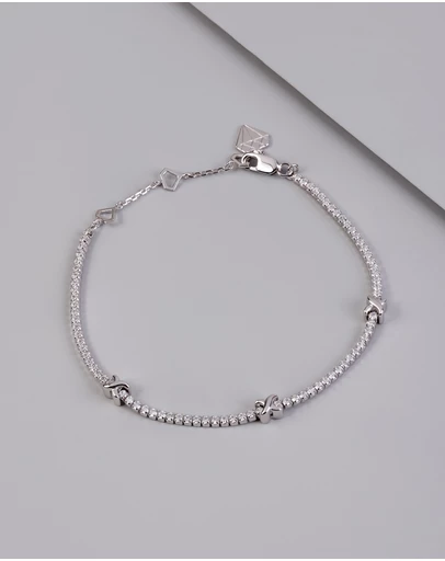 Wanderlust + Co - Pave 925 Sterling Silver Petite Tennis Bracelet