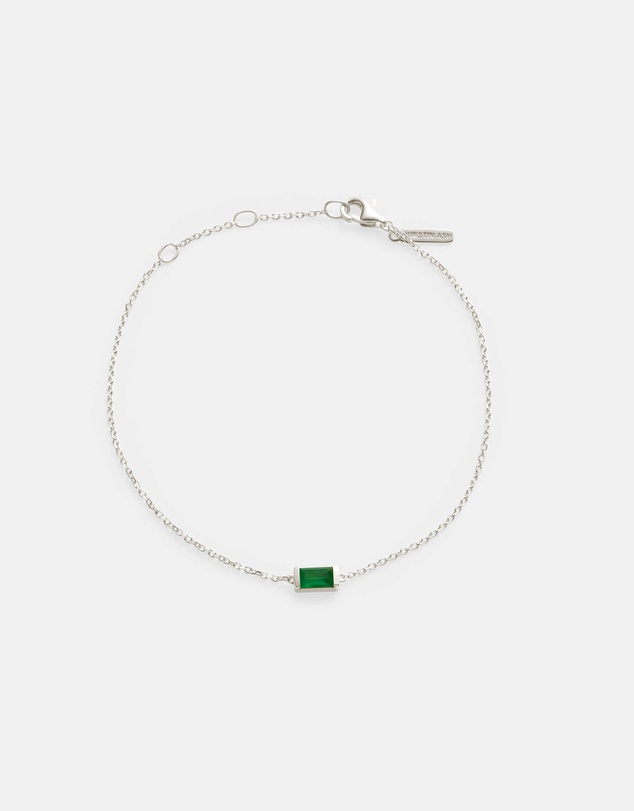 Kirstin Ash - Baguette Birthstone Bracelet May Green Onyx