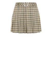 City Chic - Plus size Preppy Check Mini Skort - butter