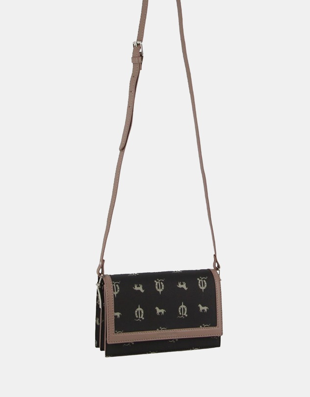 Pierre Cardin - Pierre Cardin Canvas Print/Leather Trim Flap Cross-Body Bag
