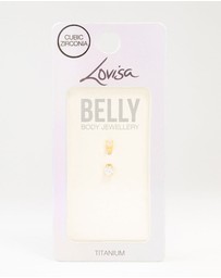 Lovisa - Gold Plated Titanium Mini Double Round Bellybar