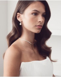 The White Collection - Phoebe - Delicate Gold Pearl Bridal Earrings