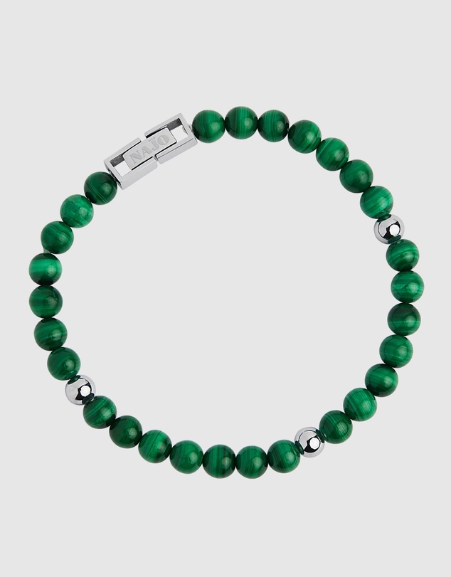 Najo - Atlas 6mm Malachite & Steel Bracelet