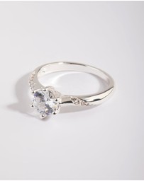 Lovisa - Silver Plated Twisted Ring with Cubic Zirconia