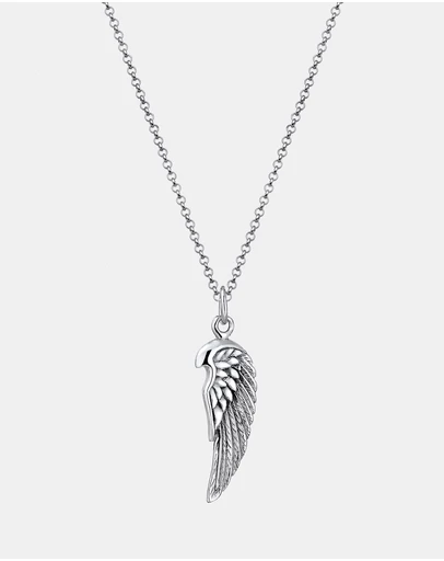 Kuzzoi - ICONIC EXCLUSIVE - Necklace Wing Oxide Rock Cool 925 Silver