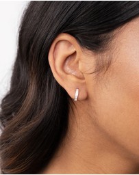 Lovisa - Sterling Silver Cubic Zirconia Huggie Earrings