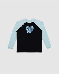 Santa Cruz - Checker Heart Dot Front Rash Guard - Teens