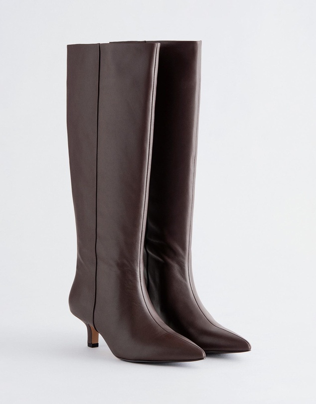 & Other Stories - Kitten Heel Leather Knee Boots