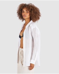 CAMIXA - Crinkle Oversized Linen Shirt