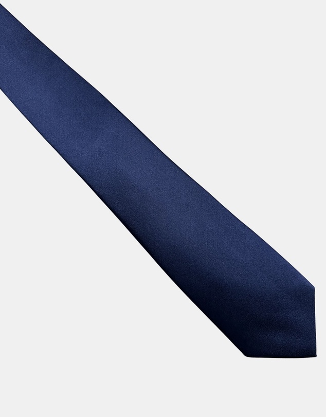 Henry Bucks - HENRY Plain 8cm Silk Tie NAVY