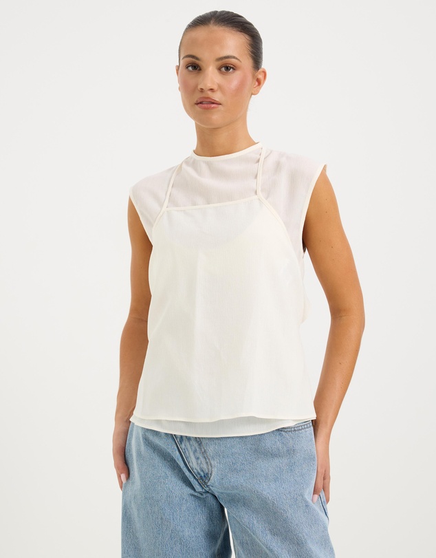 Calli - Mandy Double Layer Cap Sleeve Top