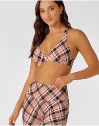 Lorna Jane - Sorbet Plaid Rib Sports Bra