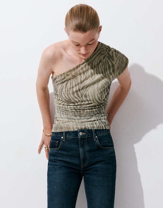 M.N.G - Asymmetrical Animal-Print Top