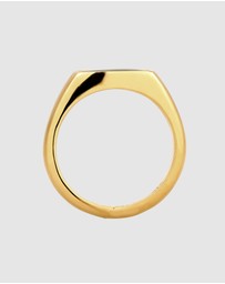 Kuzzoi - ICONIC EXCLUSIVE - Enamel Signet Ring in Gold-Plated 925 Sterling Silver