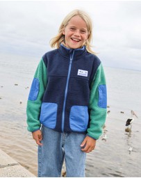 Skwosh - Skwosh Kids Polar Fleece Utility Jacket in Green/Blue