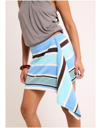 Subtitled - Nahla Striped Asymmetrical Skirt