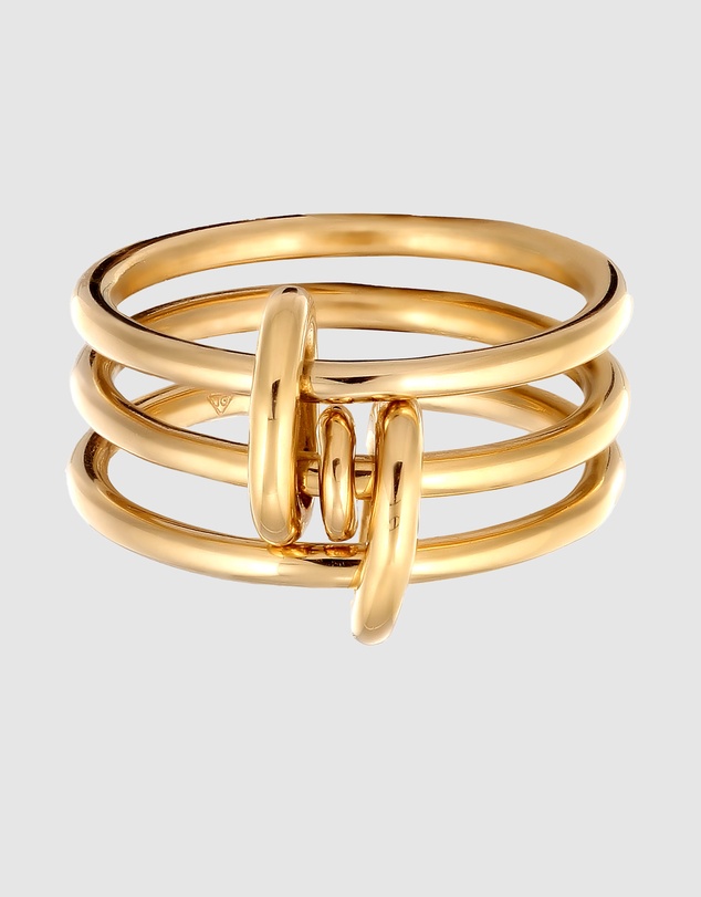 Elli Jewelry - Trio Band Ring in Gold-Plated 925 Silver