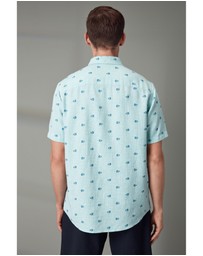 NEXT - Linen Blend Printed Short Sleeve Shirt