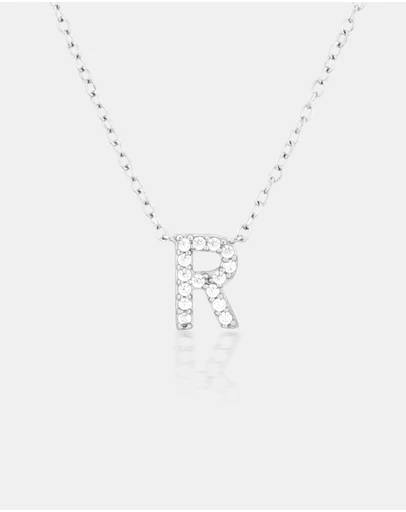 The Silver Collective - A-Z Letter Necklace - R