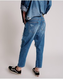 ONE TEASPOON - Bay Blue Kingpins Cropped Boyfriend Jeans