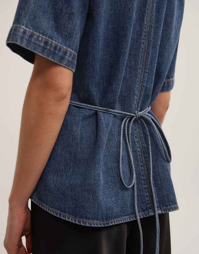 Witchery - Wrap Denim Short Sleeve Shirt