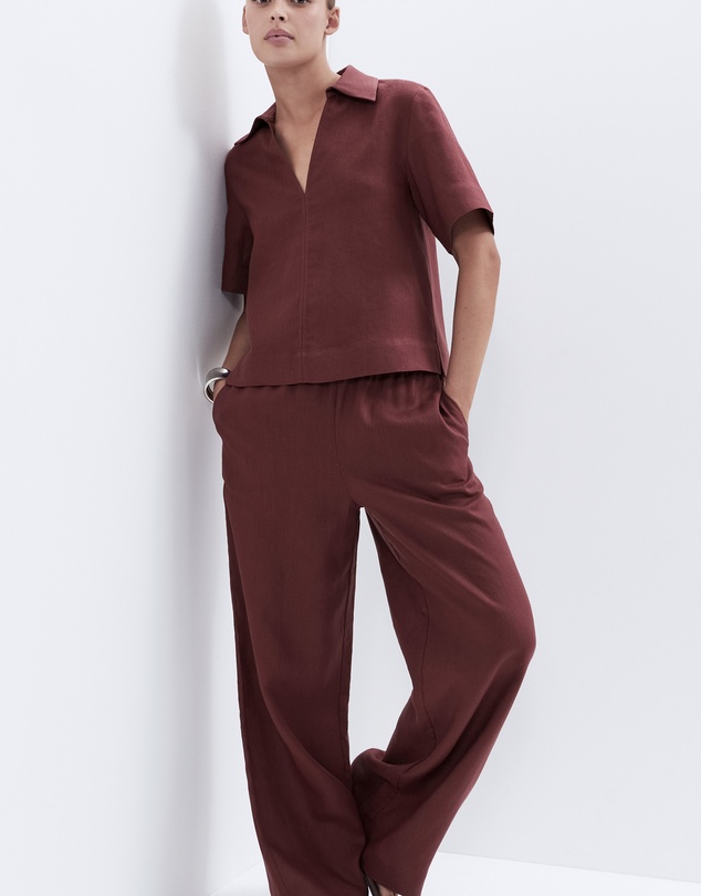 UNISON - Collared Linen Top