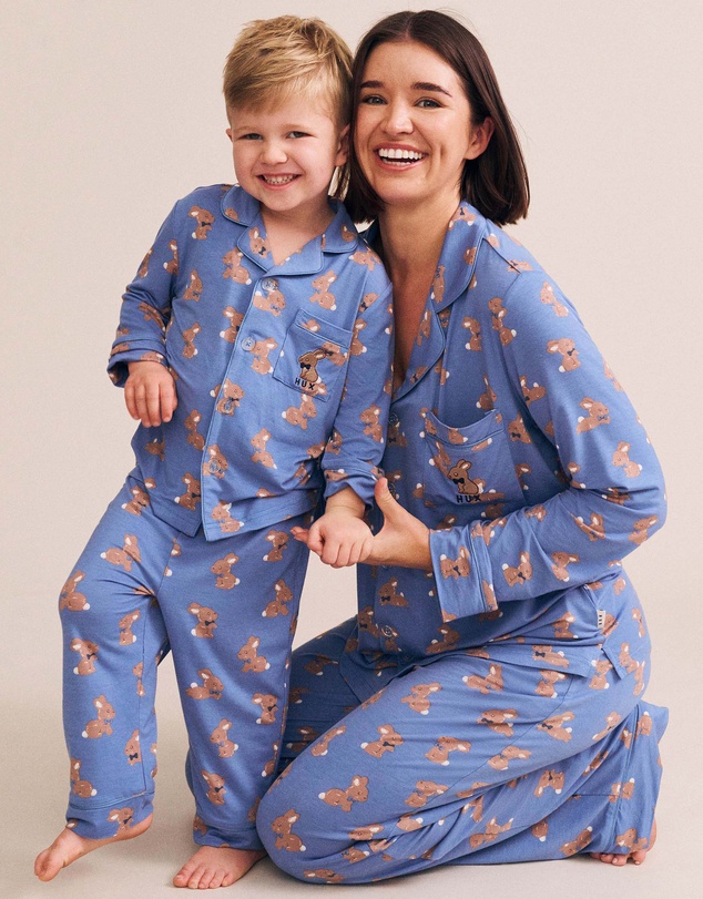 Huxbaby - Vintage Blue Bunny PJ Set - Babies-Kids