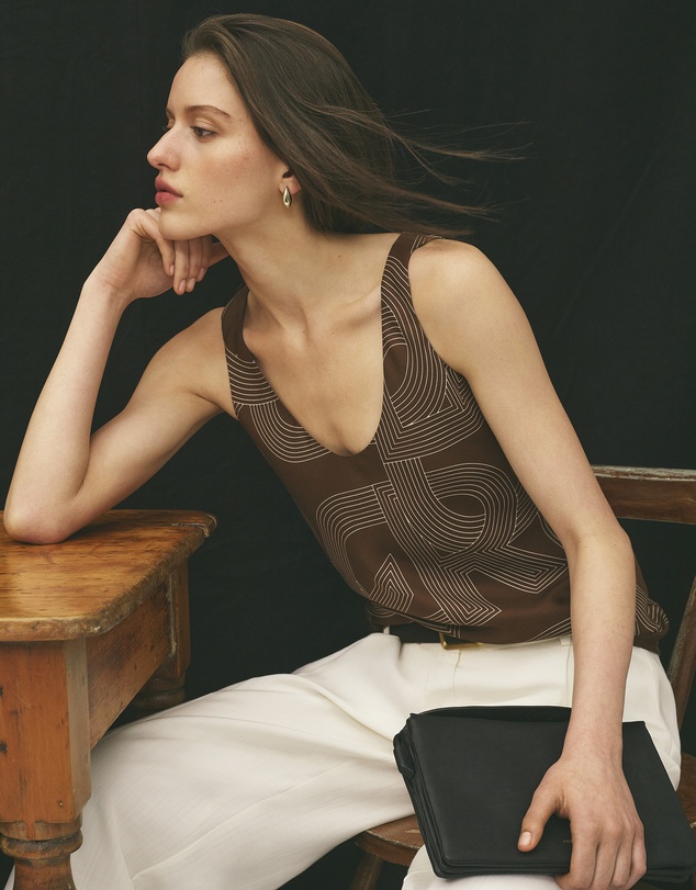 Country Road - Logo Washable Silk Scoop Tank