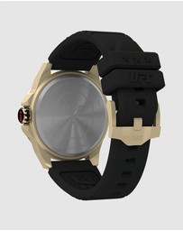 UFC - UFC Prospect 46mm Black Dial with Gold Tone Case & Black Silicone Strap