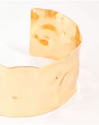 Lovisa - Gold Plated Hammered Wide Wrist Cuff