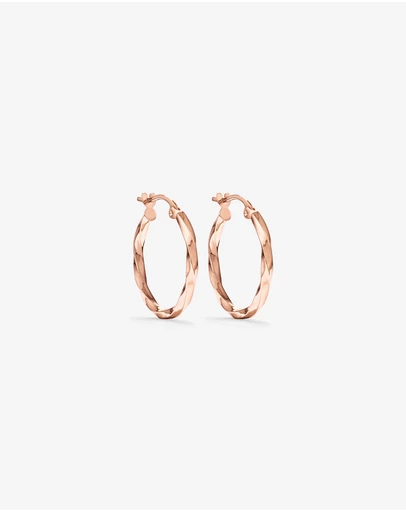 Michael Hill - 15mm Square Twist Hoop Earrings in 10kt Rose Gold