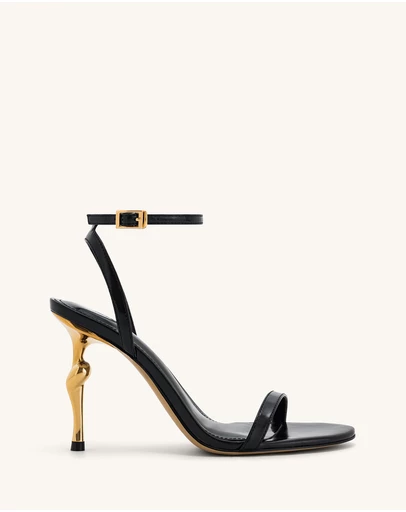 JW PEI - Alivia Gold Metal Heel Sandals