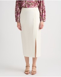 David Lawrence - Janis Linen Blend Column Skirt