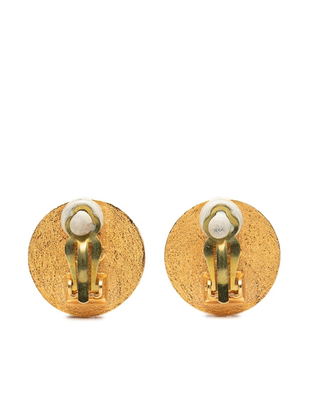 Pre-Loved by Azura Reborn - Pre-Loved Gold Plated Coco Coin Motif Clip On Earrings