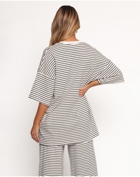 Petal & Pup - Wilda Oversized Tee - White Black Stripe