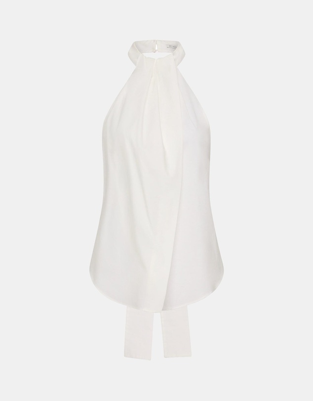 St. Agni - Oxford Halter Tie Back Top
