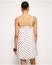AERE - Amba Shirred Linen Mini Dress