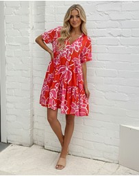 Esther & Co - Ophelia Dress - Red Multi