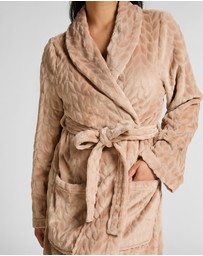 Hunkemoller - Cable Flannel Short Robe
