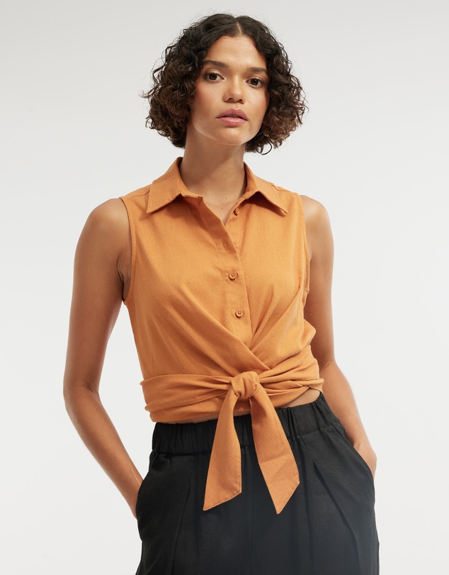 Amelius - Naomi Wrap Crop Shirt