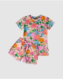 Kip&Co - Organic Cotton SS Tee & Frill Shorts Pyjama - Kids-Teens